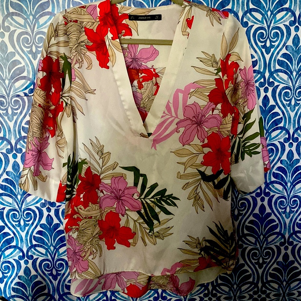 ZARA cream with beautiful flowers